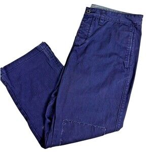 LL Bean Men's Signature Camp Chino Pants Tonal Patches Cotton Twill Navy 36x29